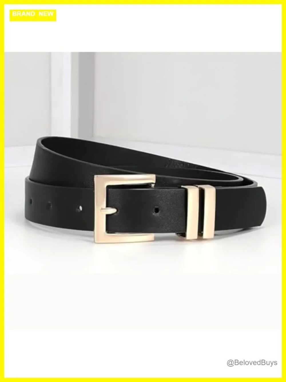 Women's Leather Belt Square Buckle Waist Belt for Jeans Pants Dresses